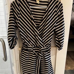 Arden B Black and Tan Striped Top
